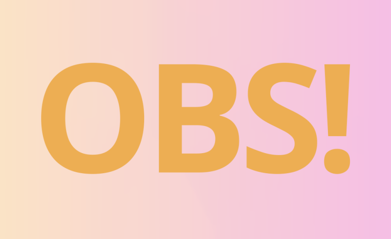 Texten OBS syns i en ruta