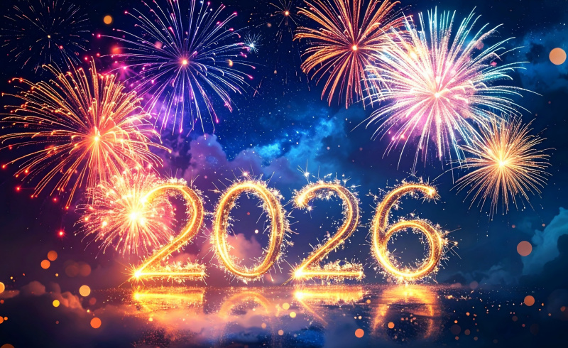 Fyrverkerier och ett glödande 2026